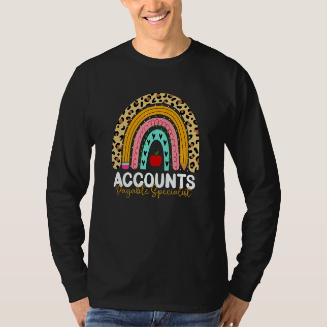 Camiseta Accounts Payable Specialist Leopard Rainbow Accoun (Anverso)