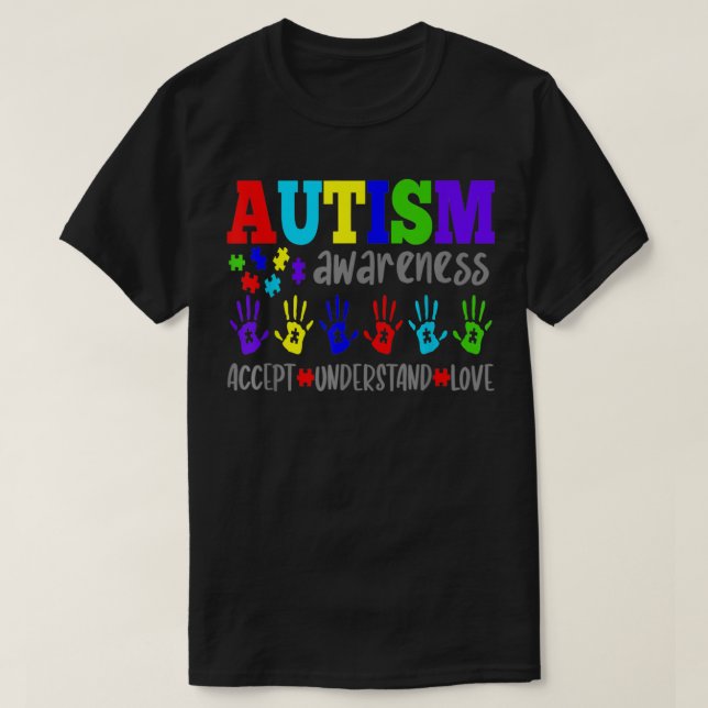 Camiseta Accpet Entender Amor Autismo Conciencia Mes Puzz (Diseño del anverso)