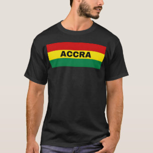 Camiseta Accra Ciudad en Colores de la bandera de Ghana vin