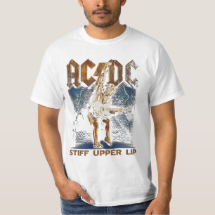 Camiseta   acdc labio superior rígido con relámpag