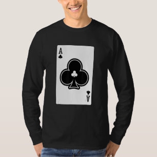 Camiseta Ace De Clubs Juegos De Tarjetas De Póquer Jugando