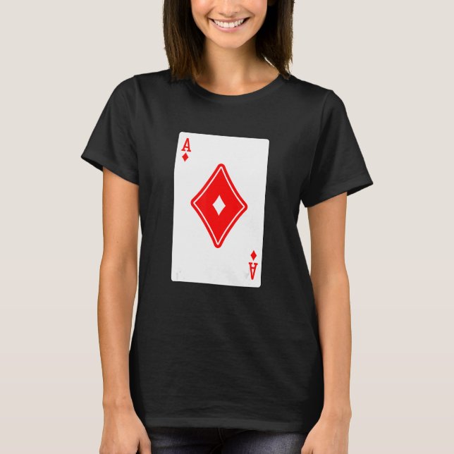 Camiseta Ace De Diamantes Juegos De Tarjetas De Póquer Juga (Anverso)