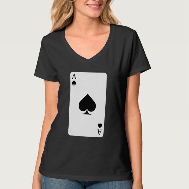 Camiseta Ace De Espadas Jugando Tarjeta De Ace (Anverso)