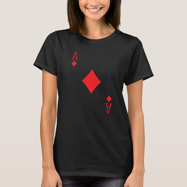 Camiseta Ace Diamonds Poker Texas Sostener Tarjetas De Cubi (Anverso)