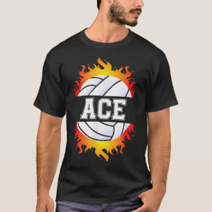 Camiseta Ace Name Volleyball Player Boys Ball and Net Sport