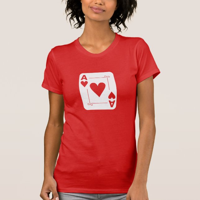 Camiseta Ace of Hearts Jugando Tarjeta Románica (Anverso)