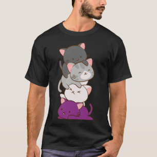 Camiseta Ace Pride Kawaii Gats LGBTQ Asexual Classic T-Shir