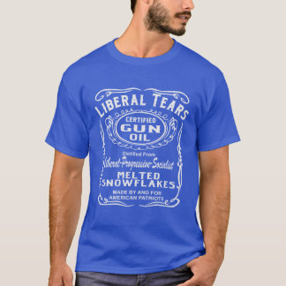 Camiseta Aceite certificado rasgones del arma del liberal #