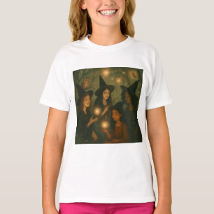 Camiseta Aceite de Halloween pintando brujas en los bosques