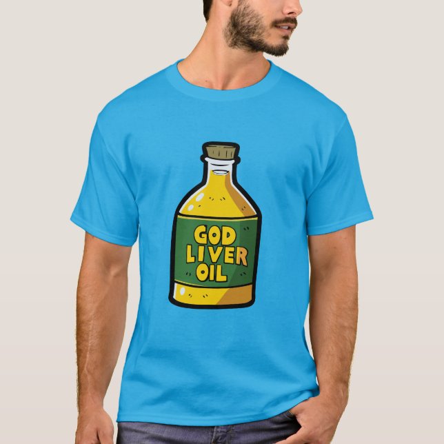 Camiseta Aceite de hígado de Dios (Anverso)