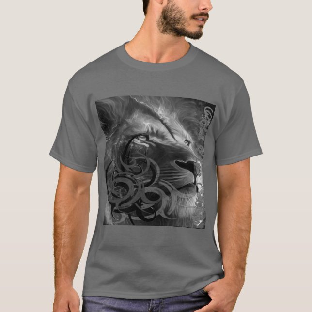 Camiseta Aceite de león Negro Lyon diseño gr (Anverso)
