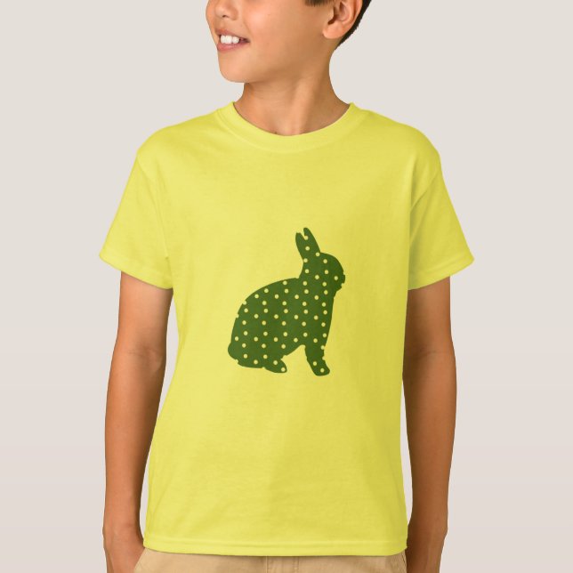 Camiseta Aceite de oliva de conejo de Pascua con manchas bl (Anverso)