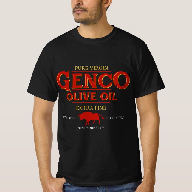 Camiseta Aceite de Oliva Genco Little Italy New York (Anverso)