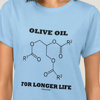 Camiseta Aceite de oliva para una vida más larga (Molécula)