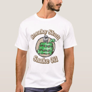 Camiseta Aceite de serpiente de calavera descascarillado