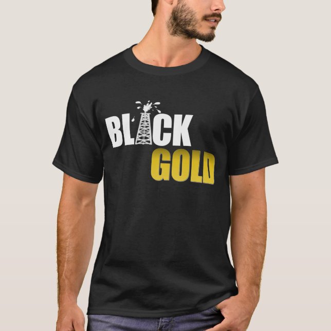 Camiseta Aceite negro del oro (Anverso)