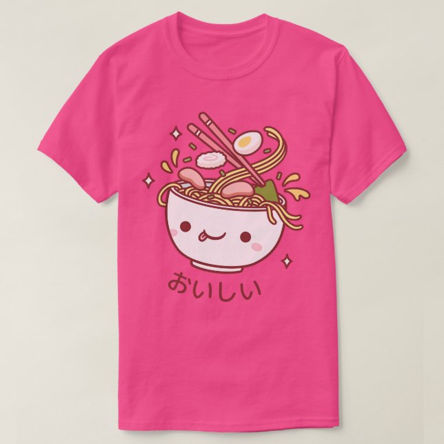 Camiseta Aceite suave fideos japoneses de Ramen derramando  (Diseño del anverso)