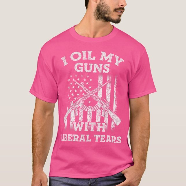 Camiseta Aceito Mis Pistolas Con Lágrimas Liberales (Anverso)