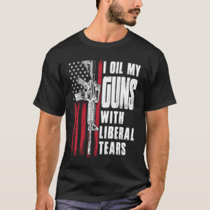 Camiseta Aceito Mis Pistolas Con Lágrimas Liberales Bandera