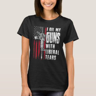 Camiseta Aceito Mis Pistolas Con Lágrimas Liberales Bandera