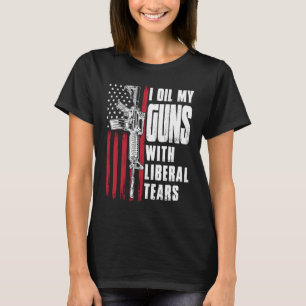 Camiseta Aceito Mis Pistolas Con Lágrimas Liberales Bandera