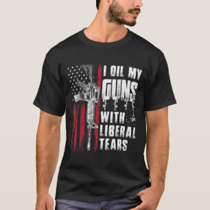 Camiseta Aceito Mis Pistolas Con Lágrimas Liberales Bandera