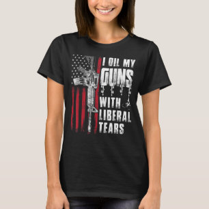 Camiseta Aceito Mis Pistolas Con Lágrimas Liberales Bandera
