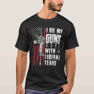 Camiseta Aceito Mis Pistolas Con Lágrimas Liberales Bandera
