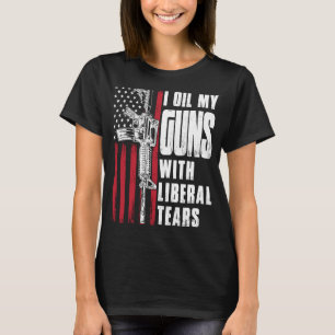 Camiseta Aceito Mis Pistolas Con Lágrimas Liberales Bandera