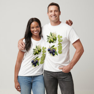 Camiseta Aceitunas y Aceite de Oliva ز orgánica botánica ت・