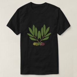 Camiseta Aceitunas y ramas minimalistas.