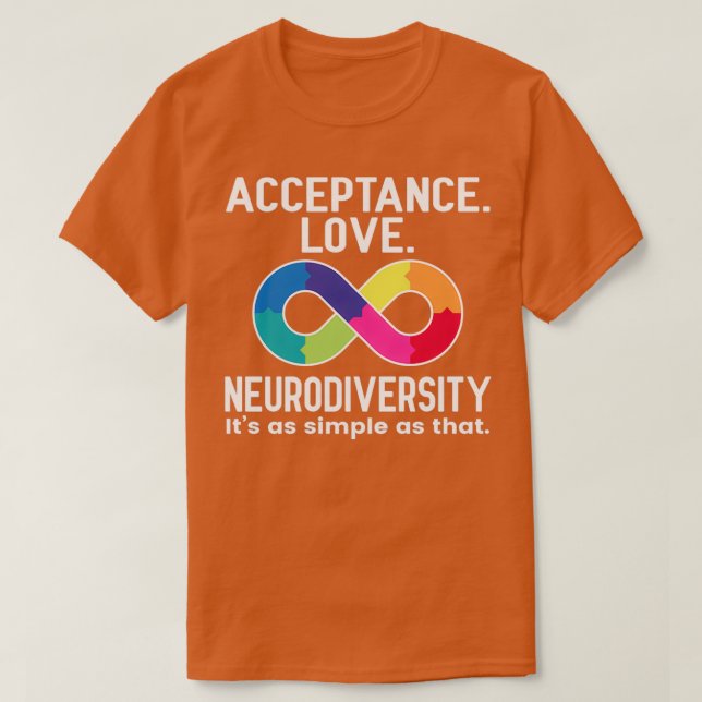 Camiseta Aceptación Amor Neurodiversidad Autismo Conciencia (Diseño del anverso)