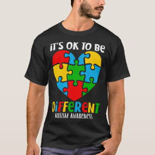Camiseta Aceptación Conciencia del Autismo Corazón Está Bie