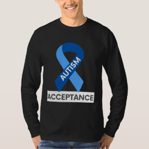 Camiseta Aceptación de autismo Cinta azul