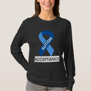 Camiseta Aceptación de autismo Cinta azul