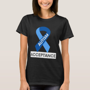 Camiseta Aceptación de autismo Cinta azul
