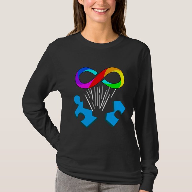 Camiseta Aceptación de autismo Rótulo infinito (Anverso)