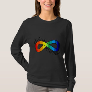 Camiseta Aceptación de autismo Símbolo de infinito arcoiris