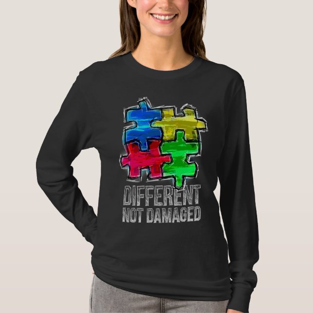 Camiseta Aceptación del autismo diferente no dañada (Anverso)