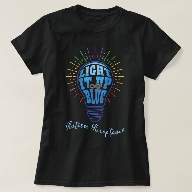 Camiseta Aceptación del azul claro de abril para la concien (Diseño del anverso)