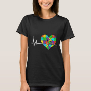 Camiseta Aceptación del rompecabezas del corazón del amor H