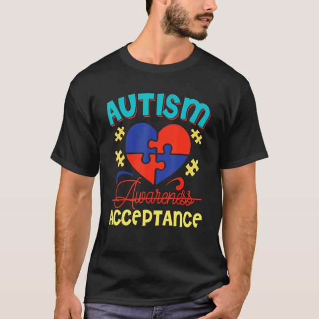 Camiseta Aceptación para el rompecabezas del corazón de la  (Anverso)