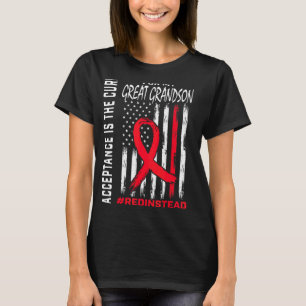 Camiseta Aceptación Rojo en lugar de Autismo Gran Gra