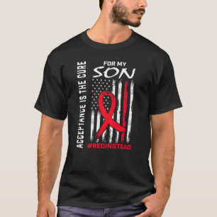 Camiseta Aceptación Rojo en lugar de Rojo Vestir Hijo Autis