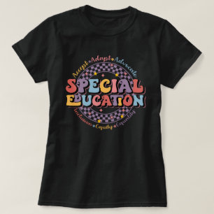 Camiseta Aceptar Adaptar Defender Retro de Educación Especi