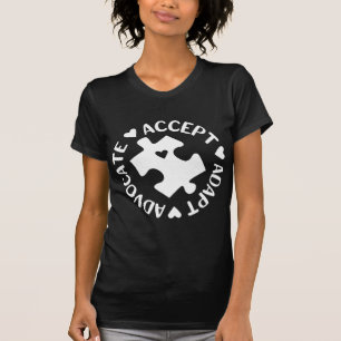 Camiseta Aceptar advertencias de autismo de pieza de rompec