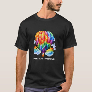 Camiseta Aceptar Amor Entender Autismo Globo Aerostático