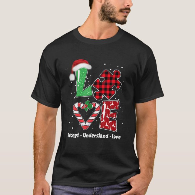 Camiseta Aceptar Comprender El Amor El Autismo El Rompecabe (Anverso)
