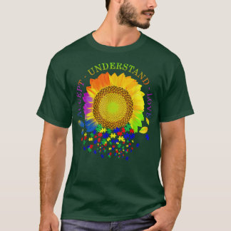 Camiseta Aceptar comprensión amor autismo girasol concienci