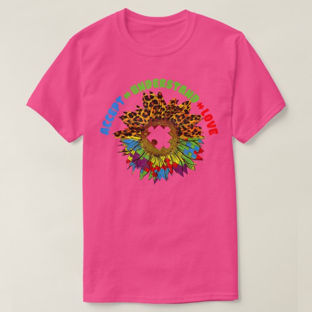 Camiseta Aceptar comprensión amor autismo girasol concienci (Diseño del anverso)